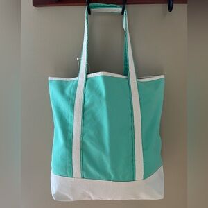 Mint Green and White Tote Bag. NEW
